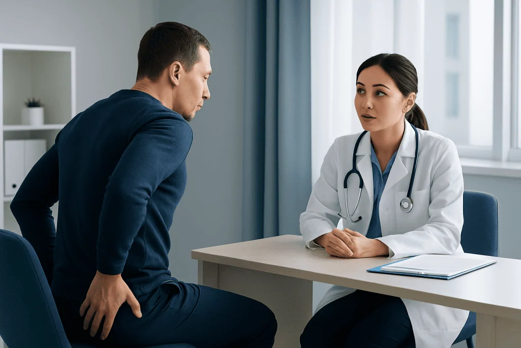 Causes and risk factors — discomfort in buttocks