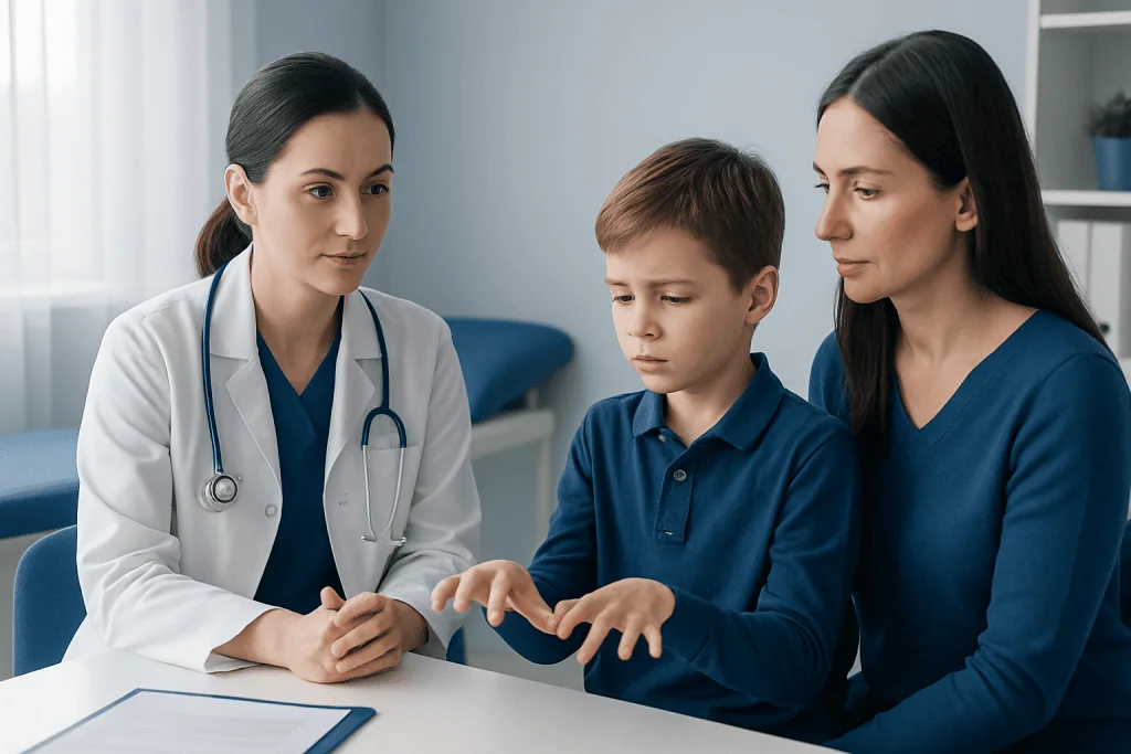 Pediatric consultation at Acibadem Hospital for child's health concerns.
