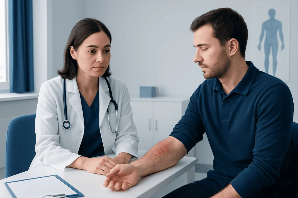 Chemical burn symptoms — chemical burn