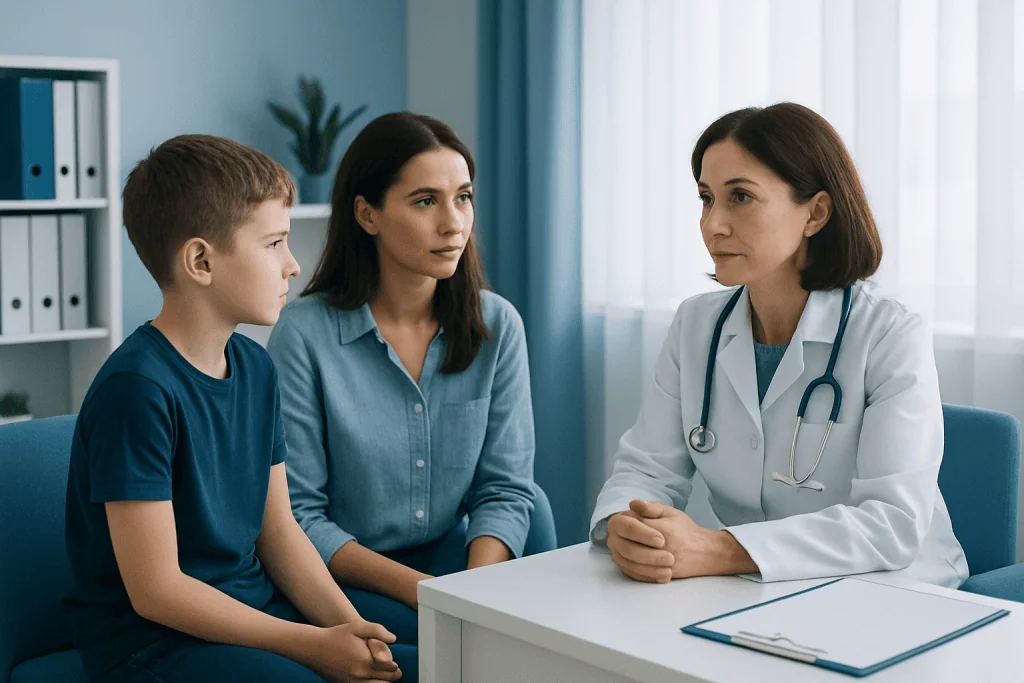 Pediatric consultation at Acibadem Hospital for urinary health concerns.