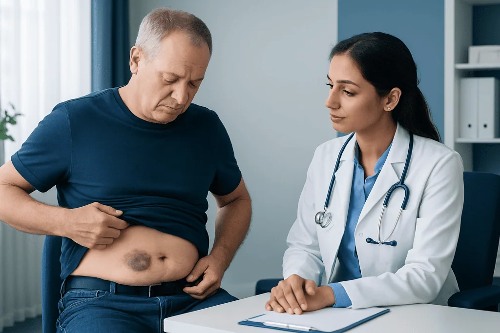 Common causes and risk factors — bruising in stomach area