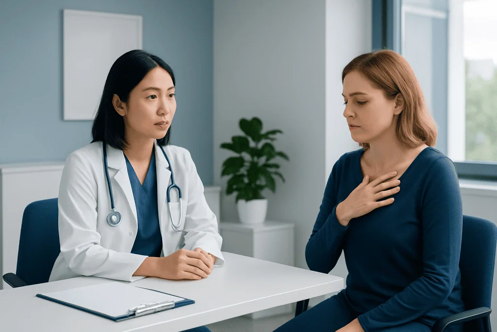Common causes and risk factors — chest tightness throat tightness