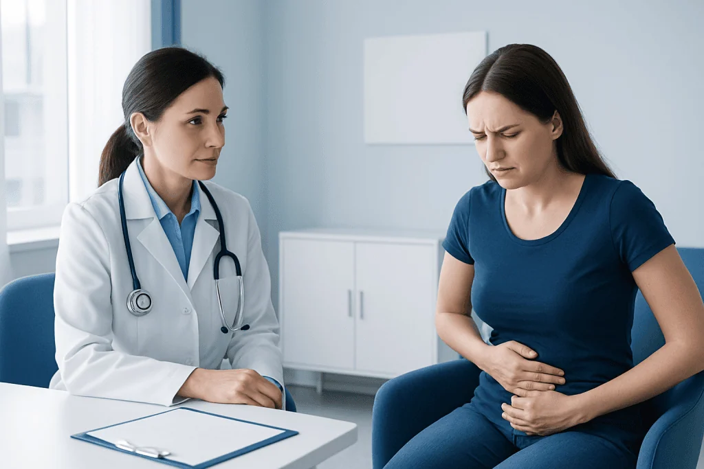 Common causes in women — sharp pulling pain in belly button female
