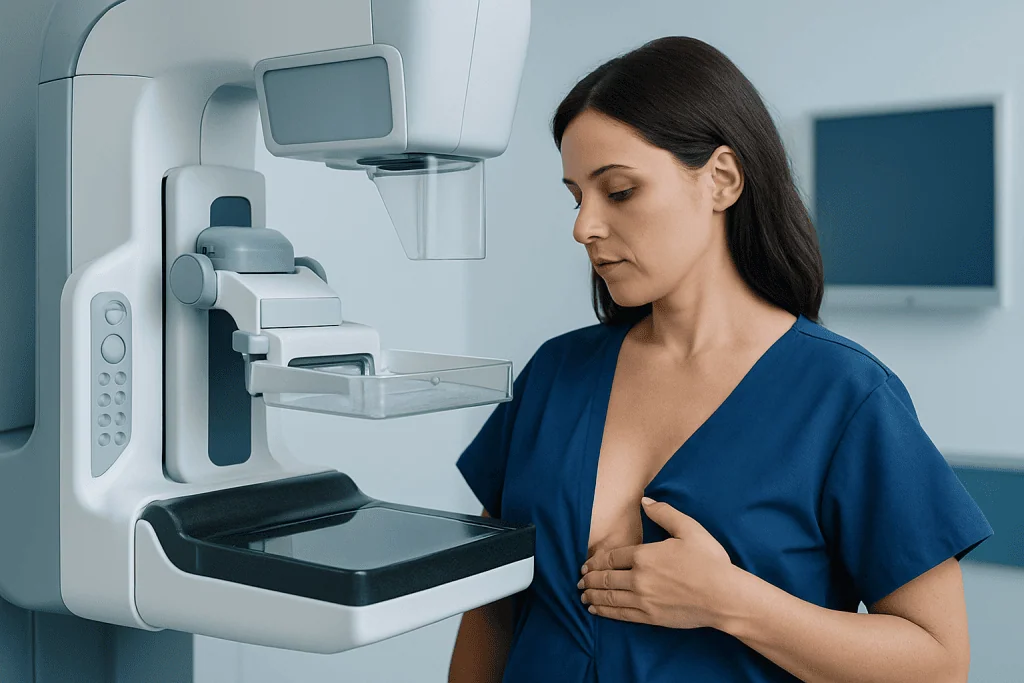 Breast cancer screening mammogram at Acibadem Hospital.
