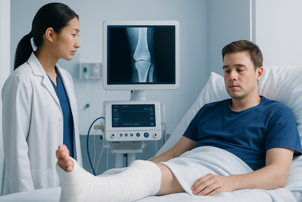 Common signs and symptoms — leg bones broken