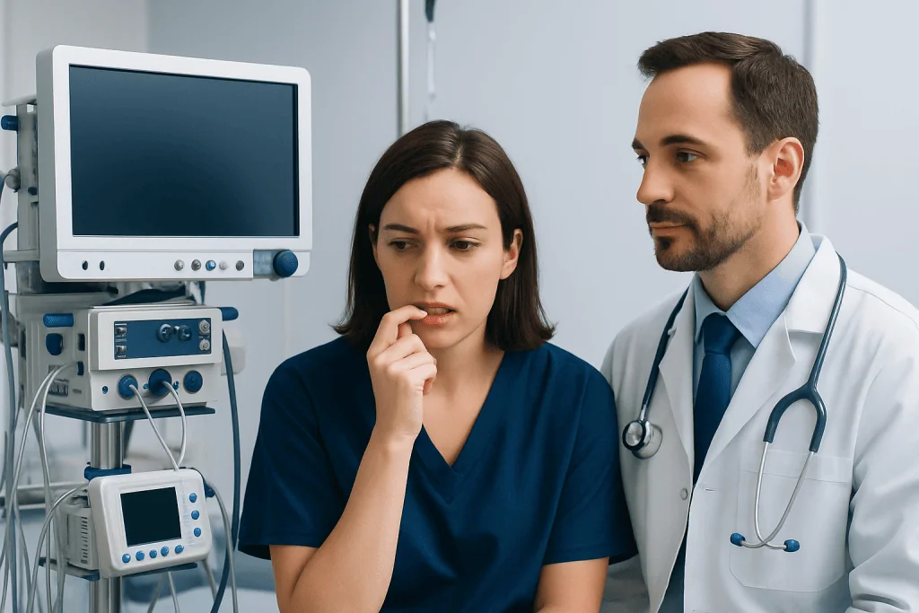 Common signs and symptoms — biting of lips