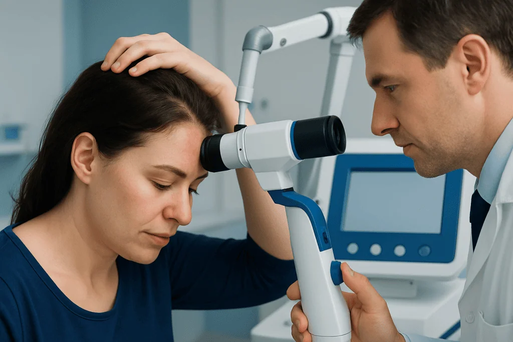 Common signs that help identify the cause — red patches on scalp