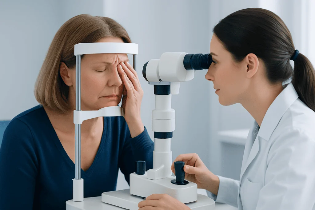Common symptom patterns and what they may suggest — eye spasm and headache