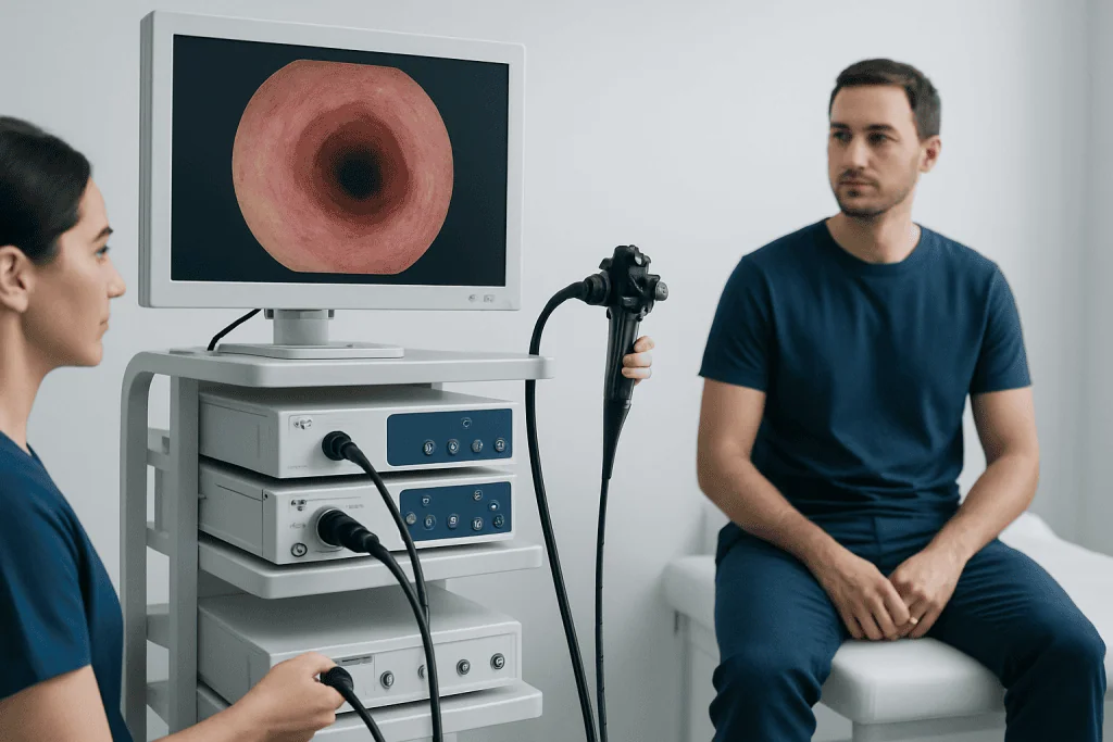 Endoscopy procedure for proctology diagnosis at Acibadem Hospitals Group.