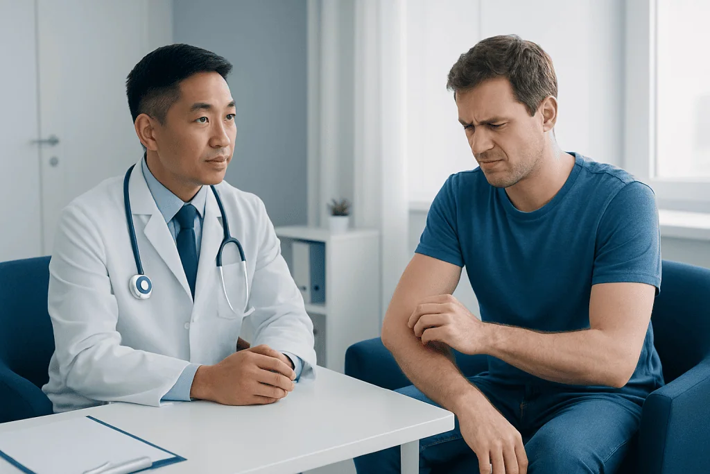 Common symptoms after exposure — itching powder