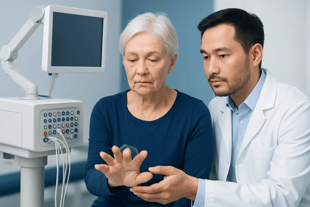 Common symptoms and different tremor patterns — tremors