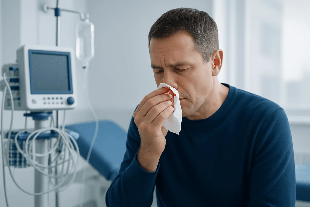 Common symptoms and how it may look — blood when blowing nose