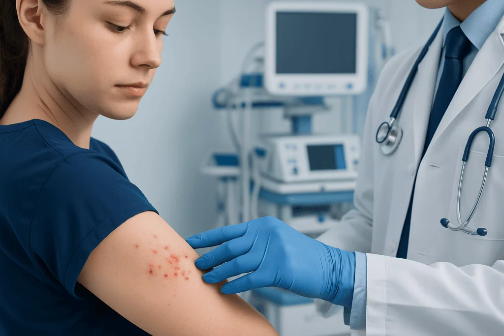 Common Symptoms and How the Bumps Can Look — patch of pimples