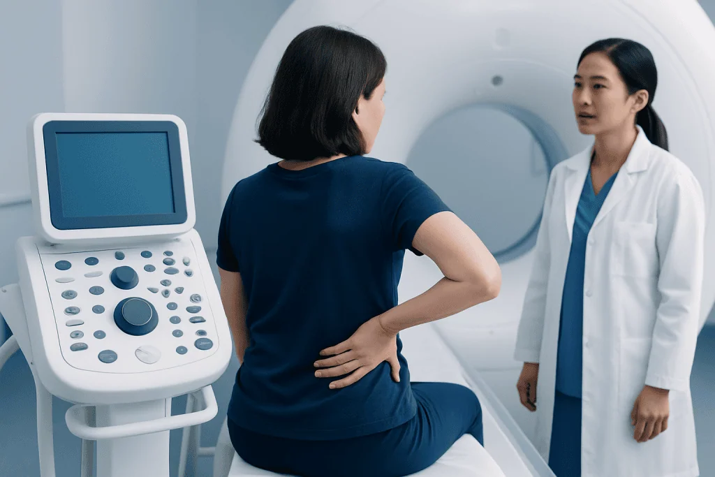 Common symptoms and how the pain may feel — left mid back and side pain