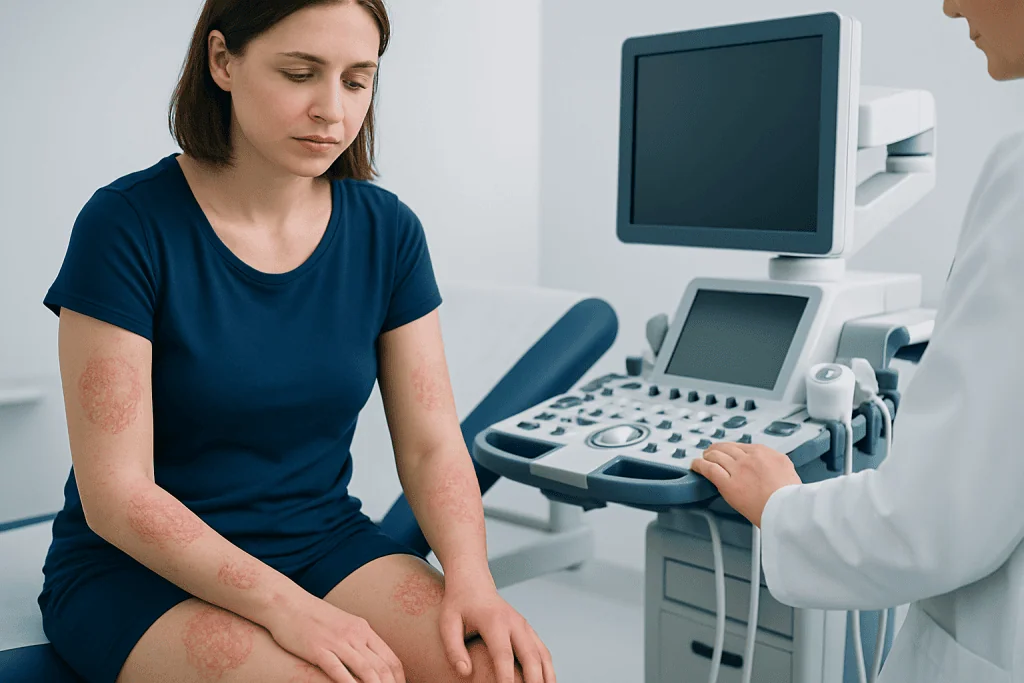 Common symptoms and where plaques appear — psoriasis vulgaris