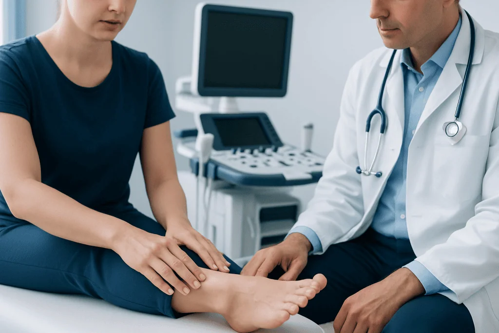 Common symptoms on the top of the foot — dorsum of foot