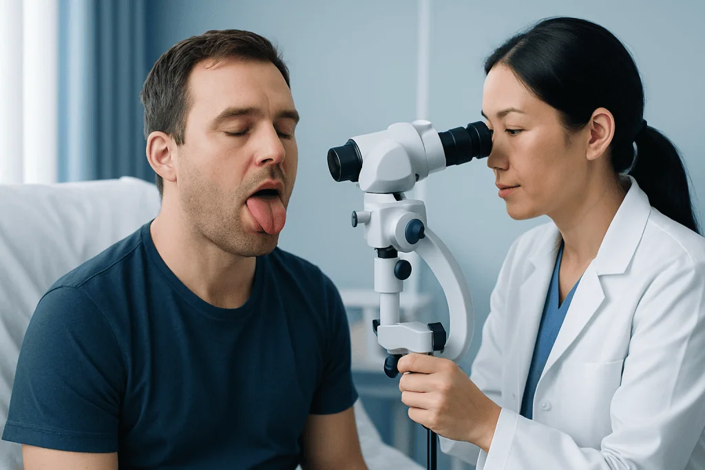 Common symptoms that can happen with tongue swelling — puffy tongue causes