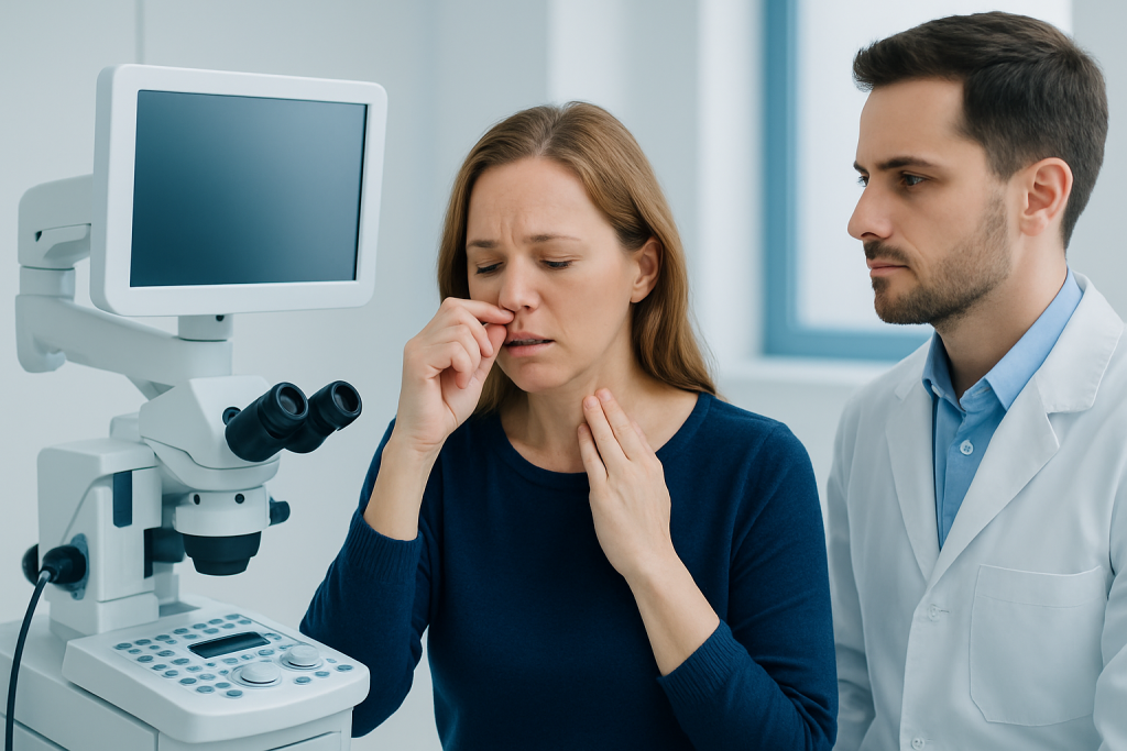 Common symptoms that can occur together — runny nose throat pain