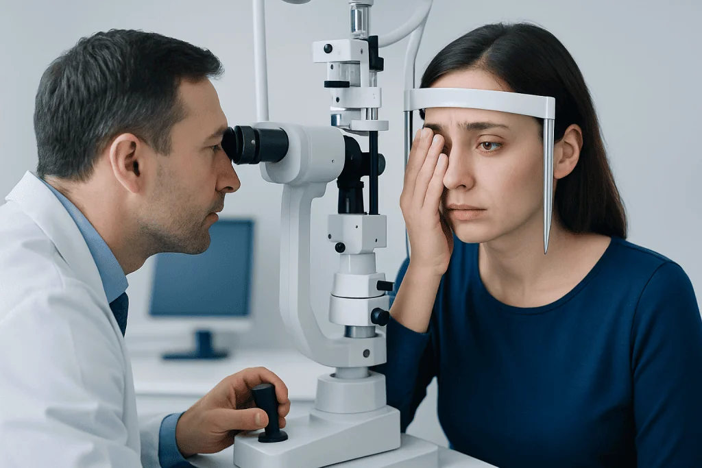 Common symptoms that can occur with burning eyes — burning eyes