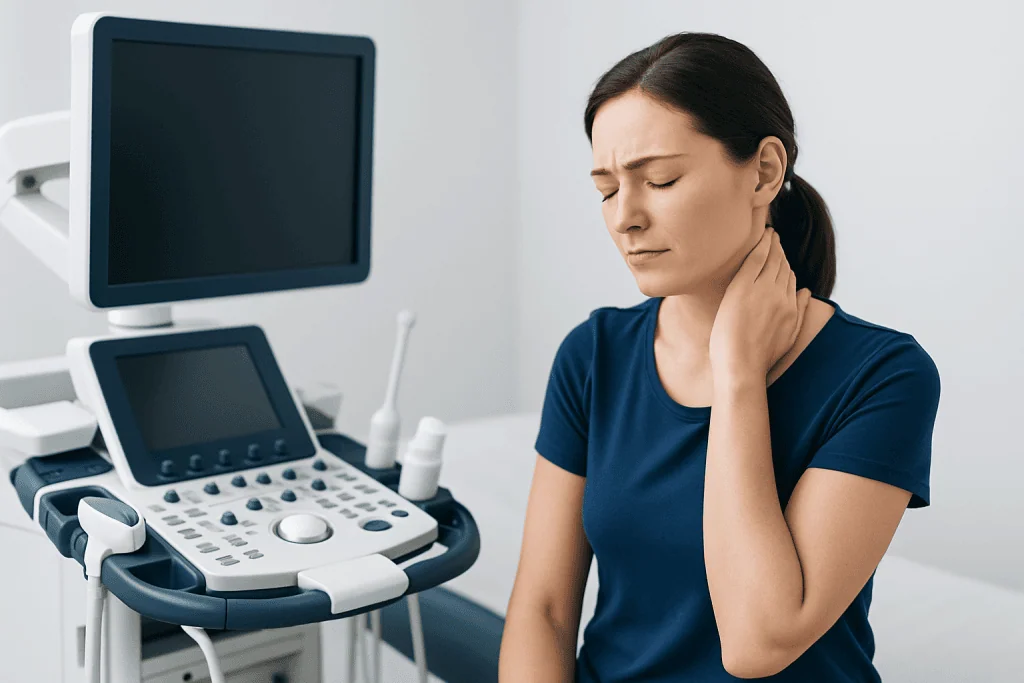 Common symptoms that can occur with right-sided neck discomfort — neck discomfort right side