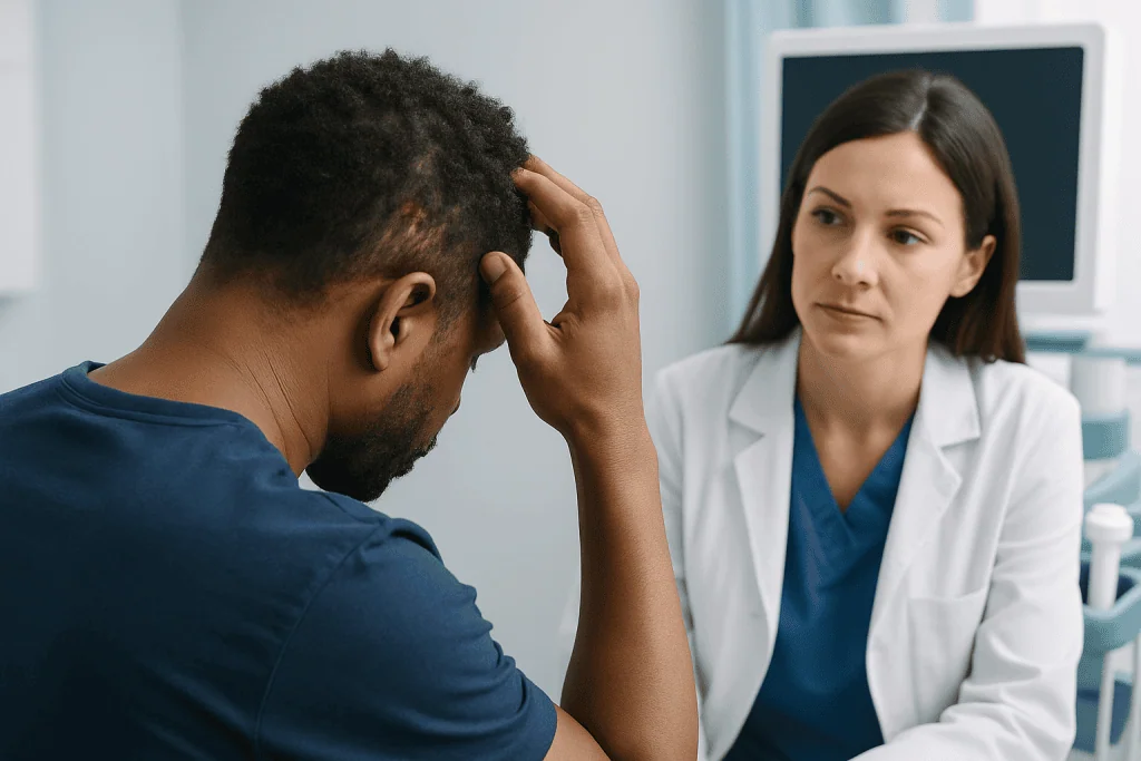 Common symptoms that can occur with scalp scabs — scabs in hair on head