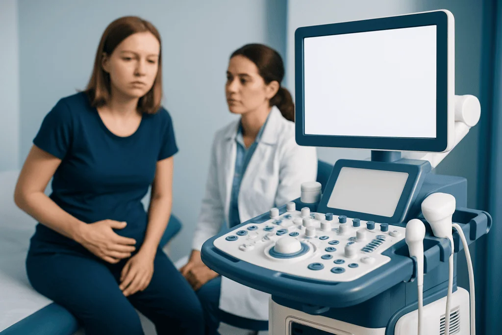 Swollen Clitoris Explained: Common Triggers and Red Flags 1 Medical consultation with ultrasound device at a hospital.