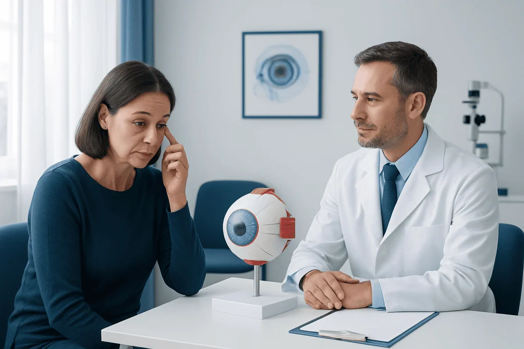 Common symptoms that may involve the eye ball — eye ball