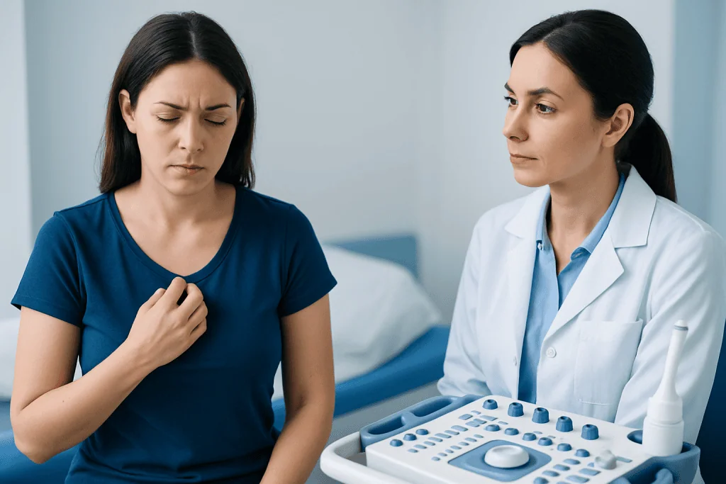 Common symptoms that may occur with nipple itching — itchy nipple