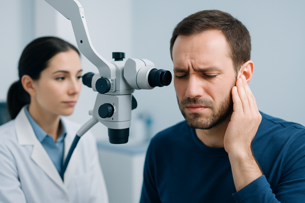 Common symptoms that may occur with sharp pain in ear — sharp pain in ear