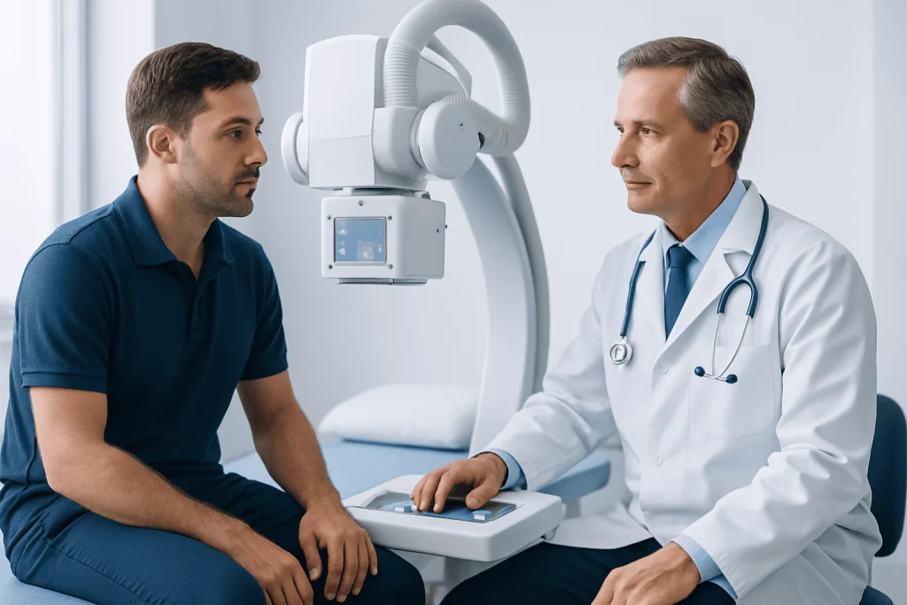 Orthopedic consultation with medical equipment at Acibadem Hospitals Group.
