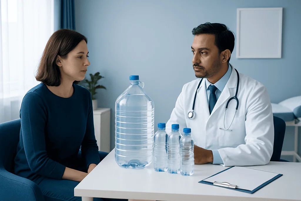 Does everyone need a gallon of water a day? — a gallon of water is how many water bottles
