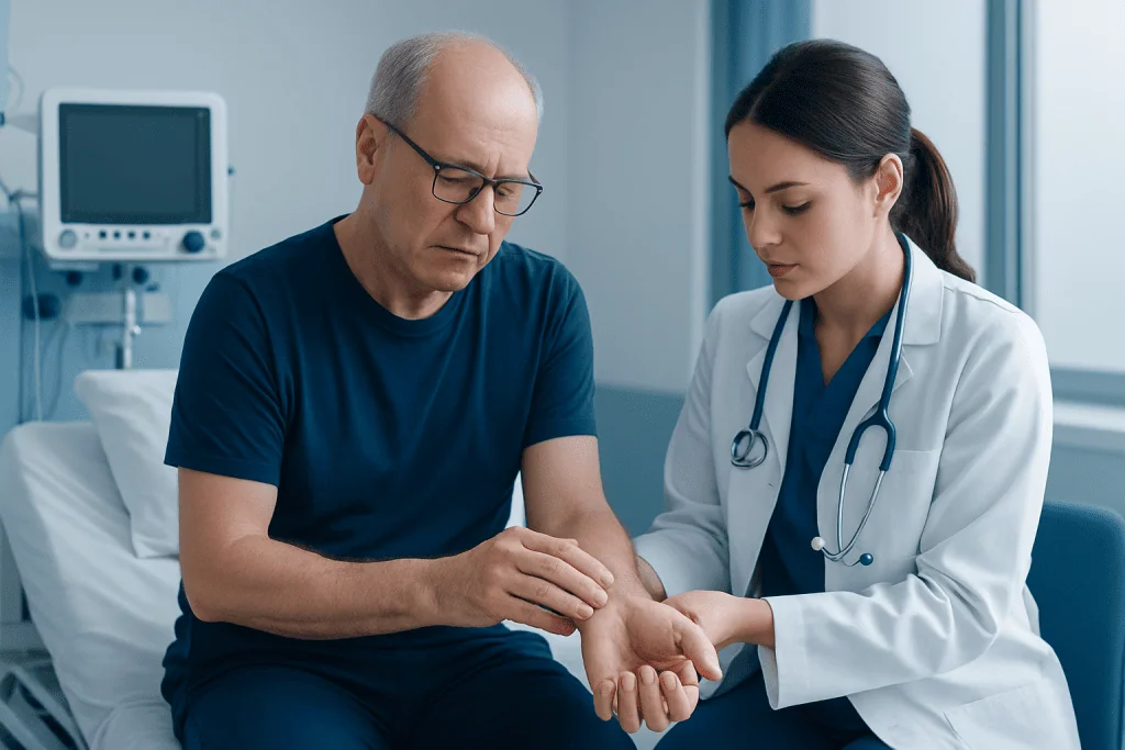 Early signs and symptoms — extensor tendonitis