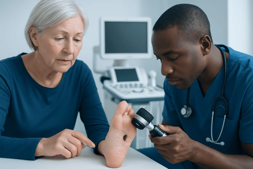 Early signs and symptoms — acral lentiginous melanoma
