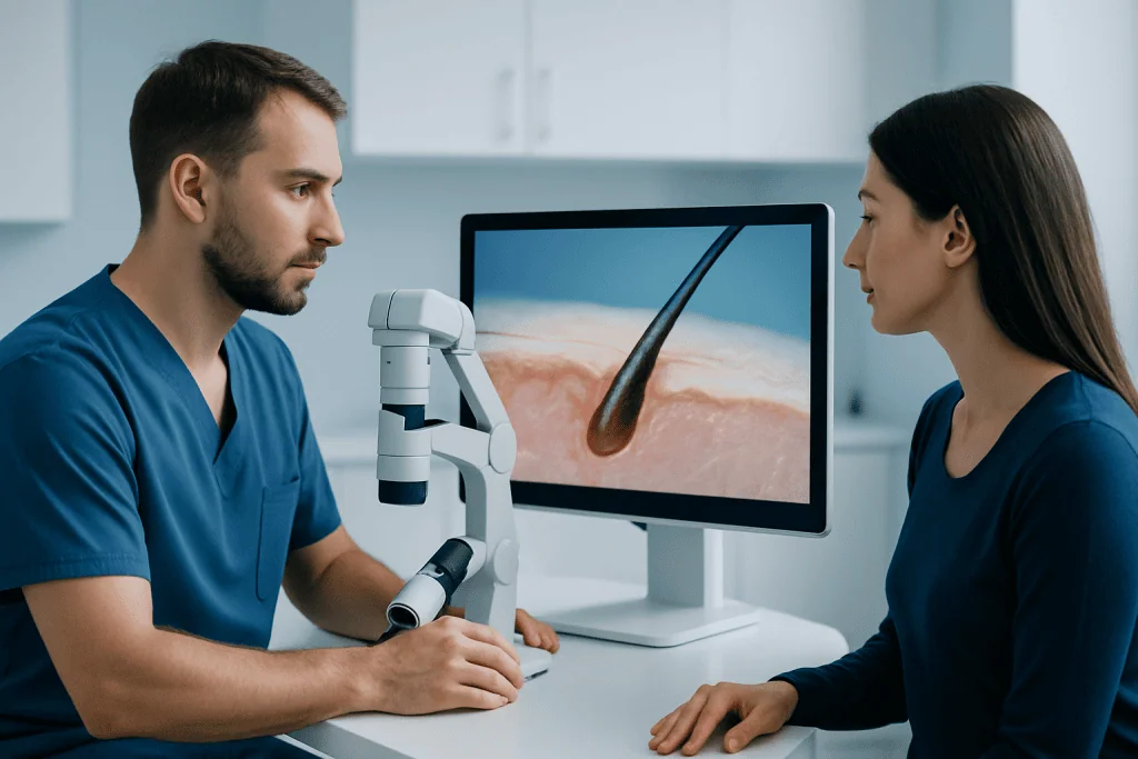 Hair anatomy in simple terms — pulled hair follicle out