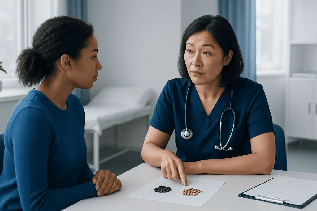 How a clinician tells them apart — black beans vs pinto beans