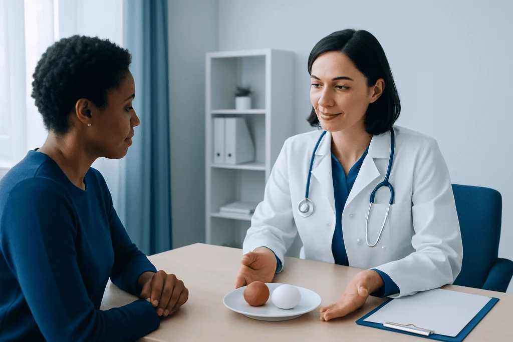 How a clinician tells them apart in practice — brown vs white eggs