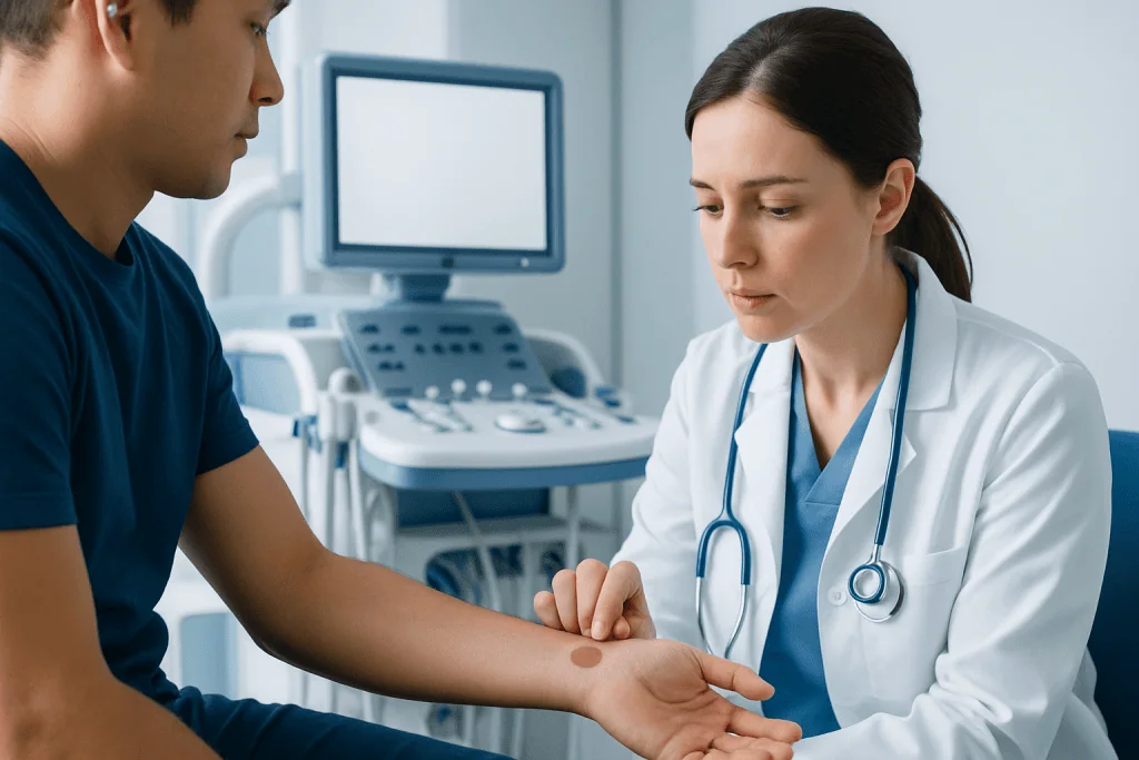 How a macule appears on the skin — macule
