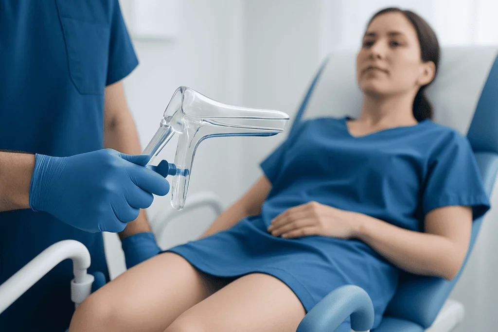 How a speculum is used in different exams — speculum