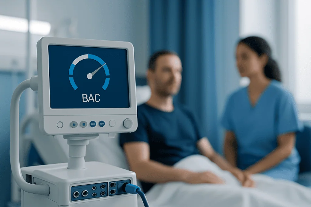 Blood Alcohol Content (BAC) monitor in a hospital setting.