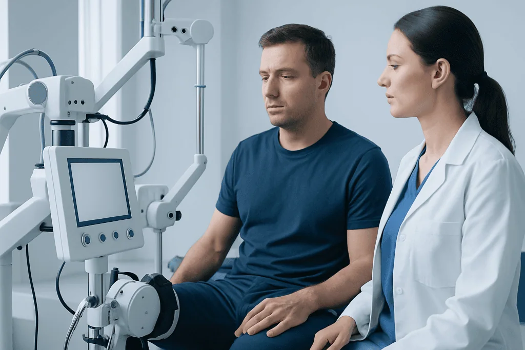 Doctor and patient during neurological examination at Acibadem Hospital.