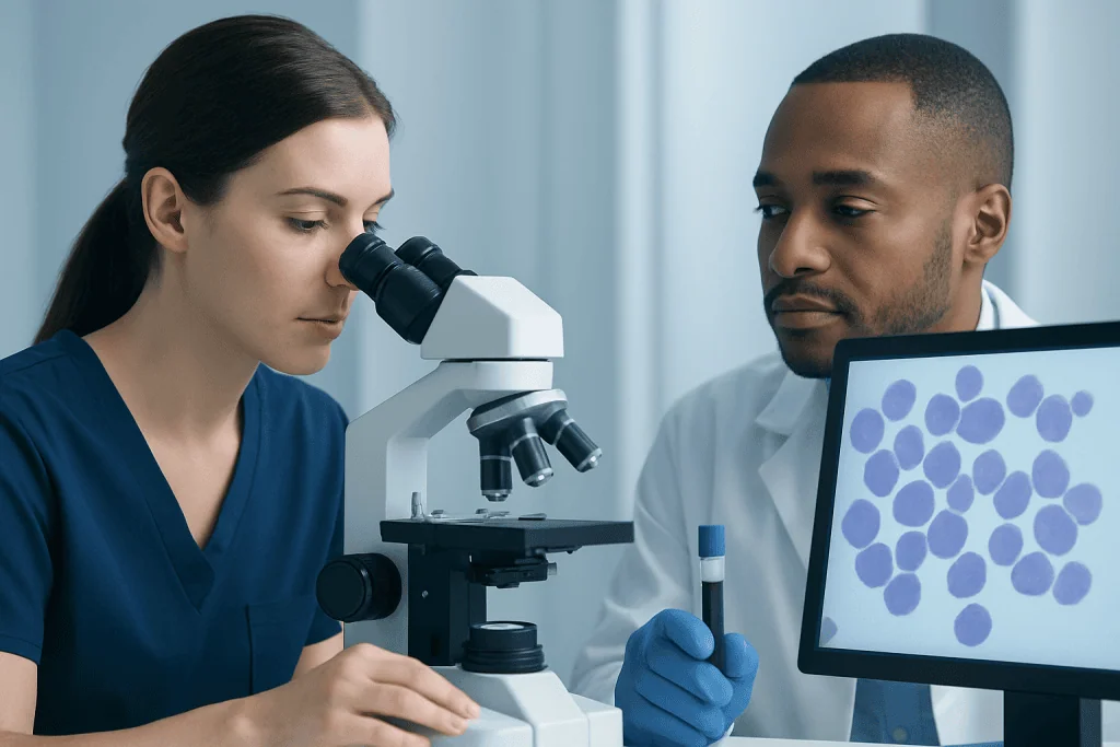 How atypical lymphocytes appear on blood tests — atypical lymphocytes