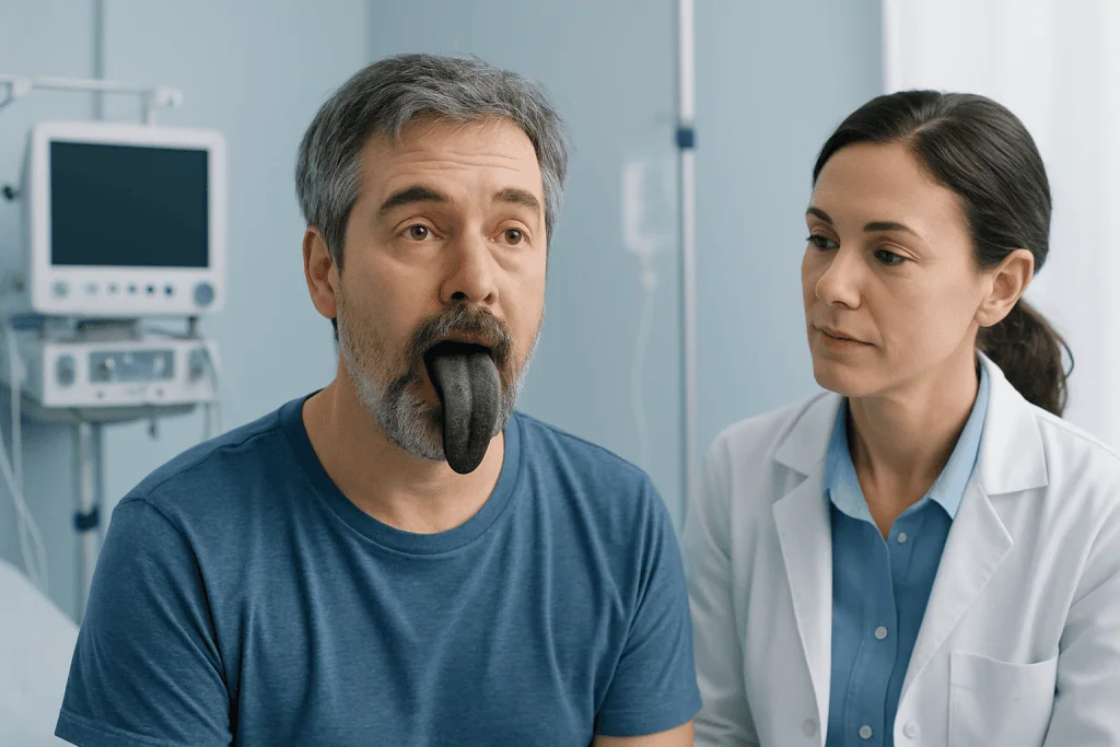 How black tongue looks and feels — black tongue