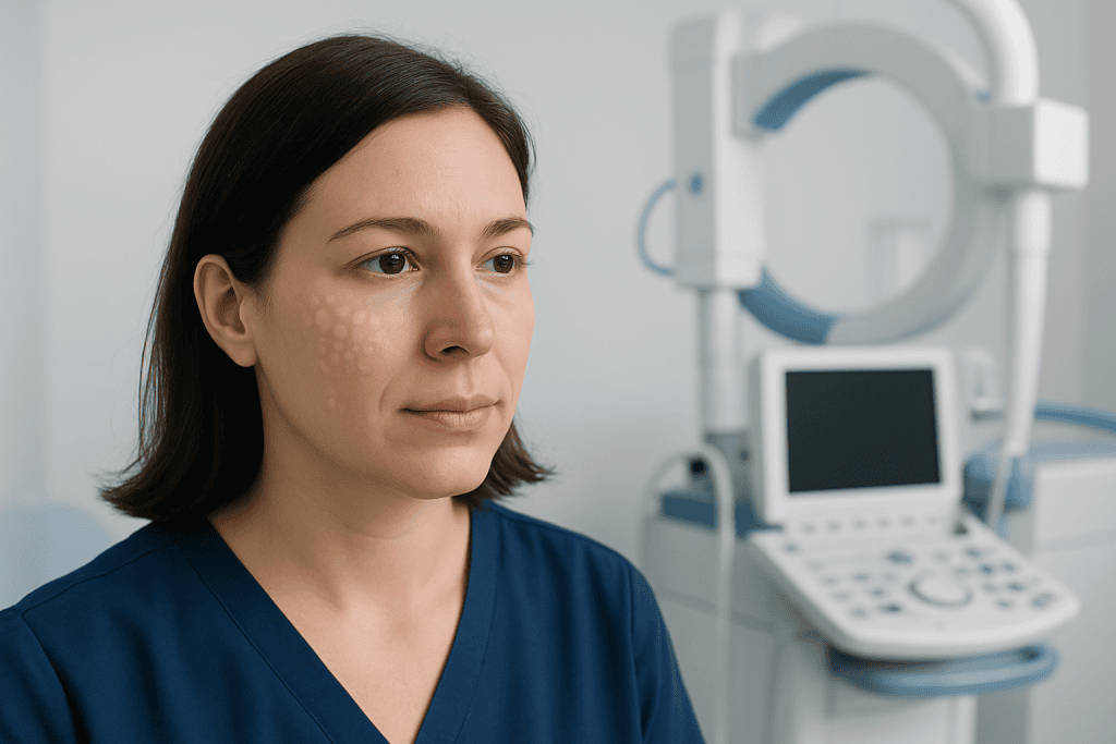 How facial calcium deposits may look and feel — calcium deposits on face
