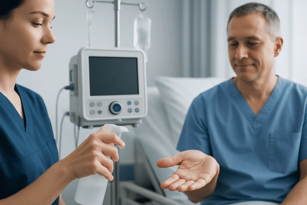 How hypochlorous acid is used in patient care — hypochlorous acid