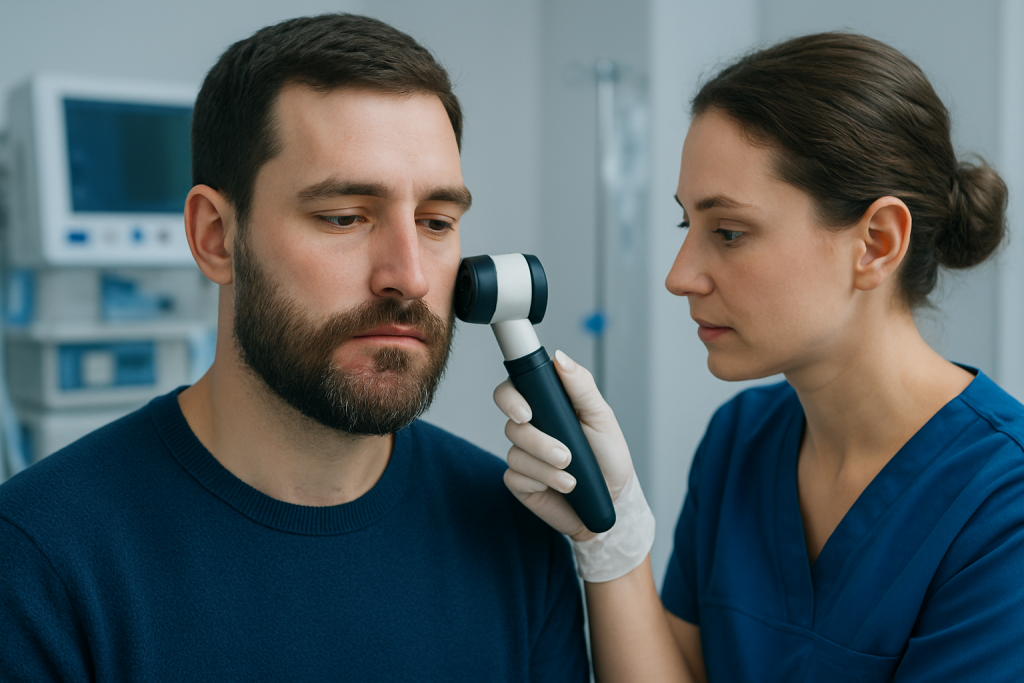 How it appears on the skin and beard — tinea barbae