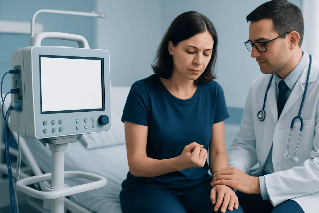 How it feels: symptoms and patterns — carpopedal spasm