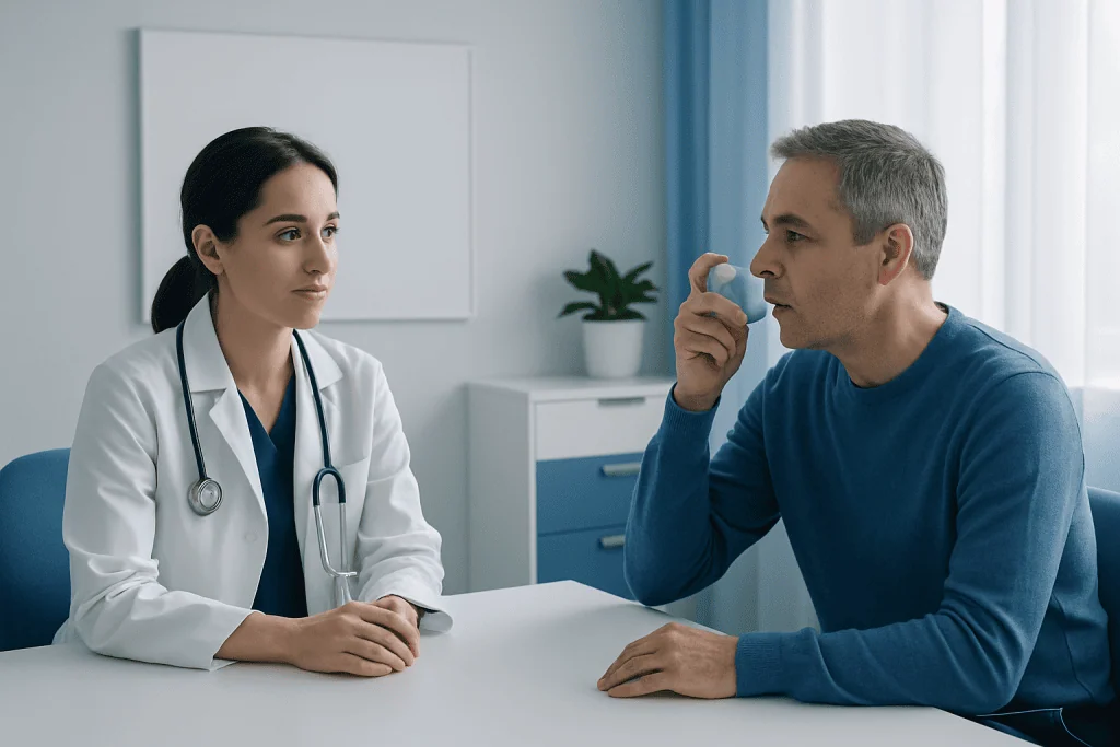 Doctor consulting with patient in a medical office at Acibadem Hospitals Group.