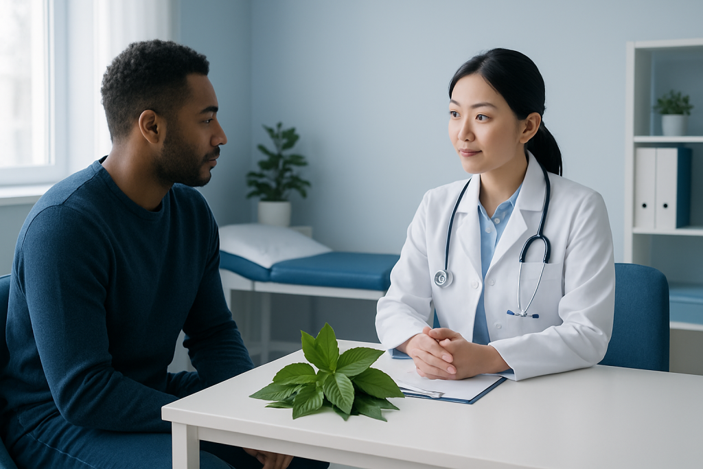 Doctor consulting with a patient in a medical office at Acibadem Hospitals Group.