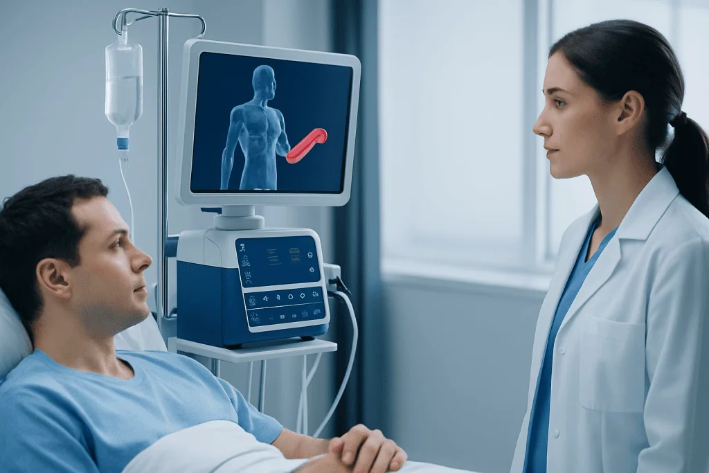 Medical consultation with a focus on gastrointestinal health at Acibadem Hospital.