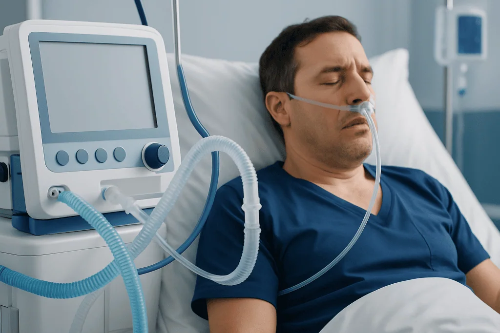 How normal breathing differs from tachypnea — tachypneic